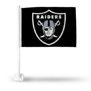 🏈🆕 LAS VEGAS RAIDERS DOUBLE SIDED CAR FLAG - NFL - MEN